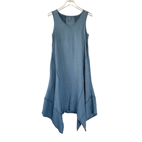 XCVI Regan Dress in Blue Size XS 100% Linen